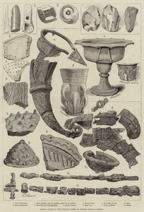 Reliquias encontradas en la tumba del vikingo en Taplow